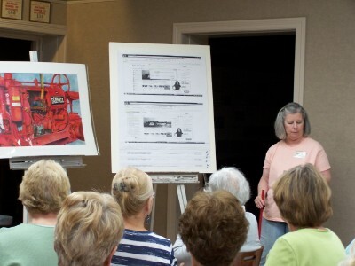 Through a series of print outs of our blog pages, Deb explained how to access information on our blog.
